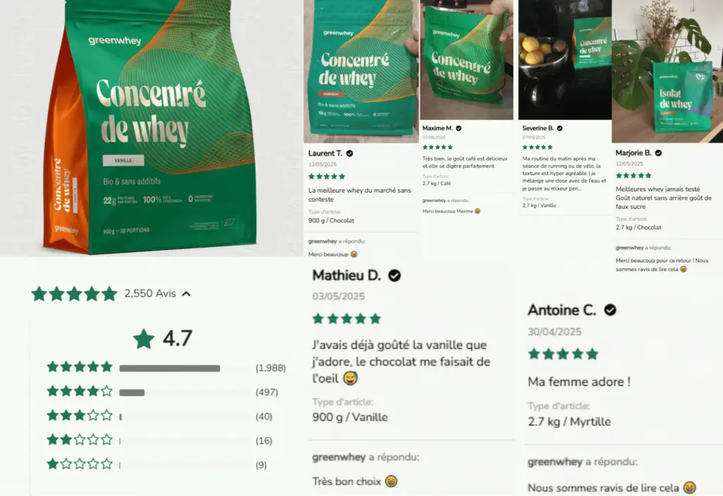 Quels sont les avis positifs sur GreenWhey